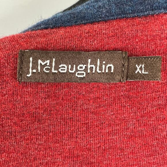 J. McLaughlin Red Long Sleeve Pima Cotton Blend Mock Neck Pullover Top Size XL - Picture 5 of 7
